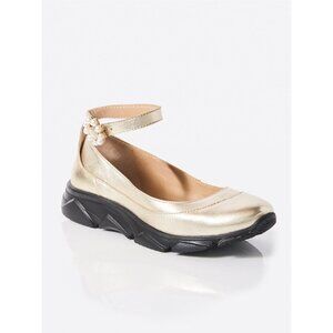 Free People Goldtone Sneakers with Pearl Detail. Size 7. Like New.